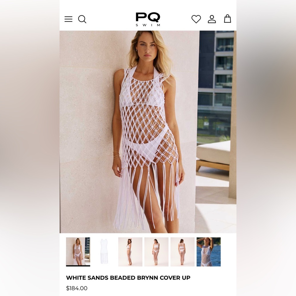 PQ White Knitted / Beaded Cover-Up